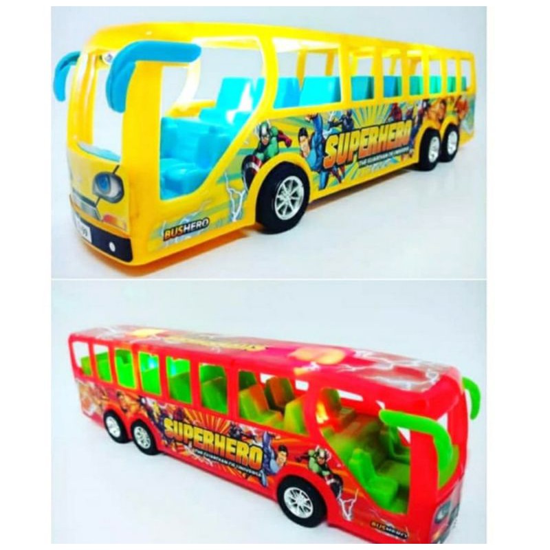 MAINAN ANAK MAINAN BUS SUPER HERO LAMPU - MOBIL BUS EDUKASI ANAK