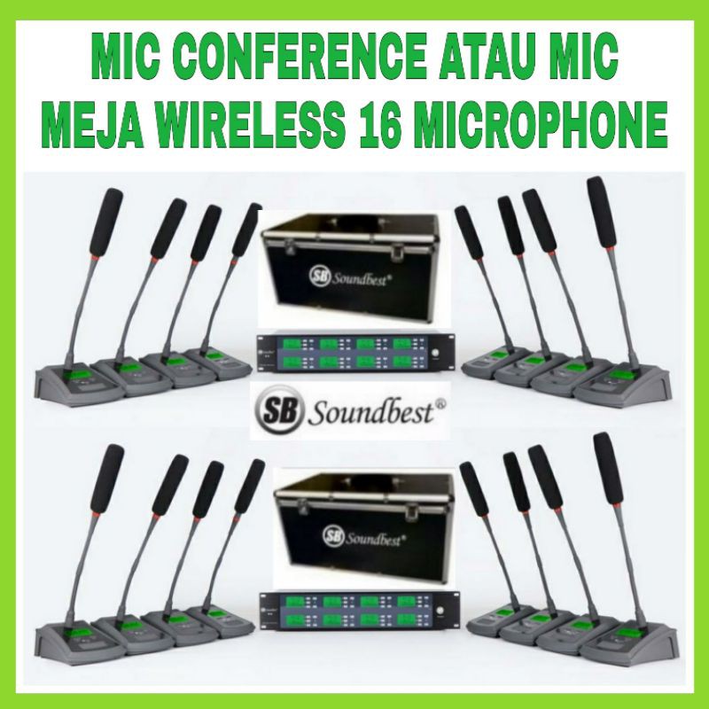 Mic Podium Mic Conference SOUNDBEST Mic Meja Wireless 16 Buah Original