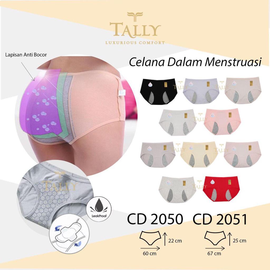 TALLY CD 2050 / 2051 9171 2680   Menstruasi Haid Sanitary Panty Anti Tembus Murah -  CELANA DALAM MENSTRUASI HAID 2050 (FIT L) dan 2051 (FIT XL) | BAHAN KATUN PREMIUMTally CD Menstruasi Haid Anti bocor - Celana Dalam Mens - Water Proof TallY