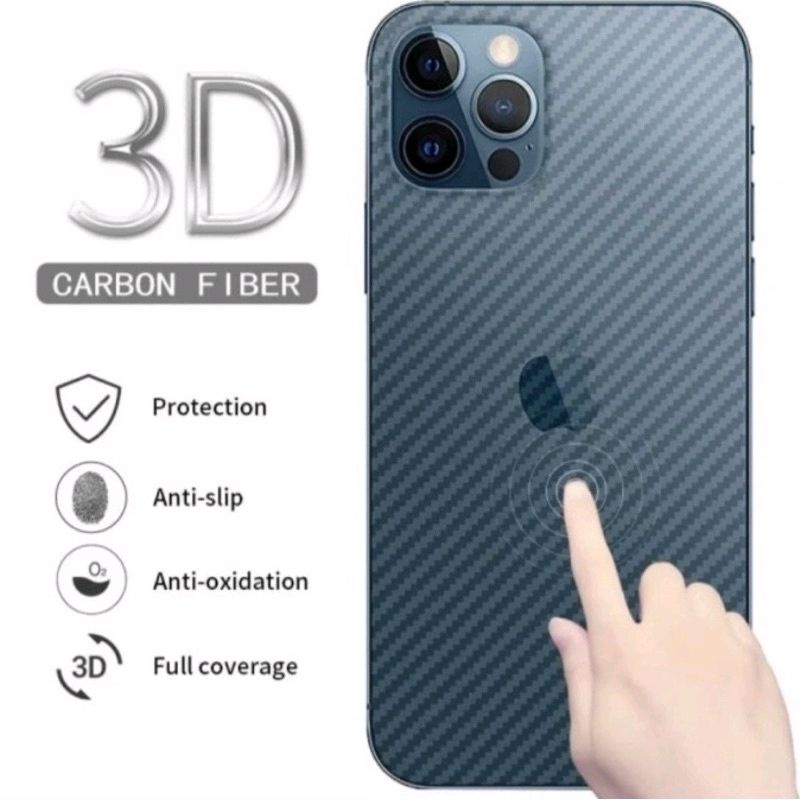 iPhone 11Pro / 11 / 11 Pro Max Anti Gores Skin Karbon Belakang Transparan Screen Guard Protector Plastik Carbon Anti Jamur