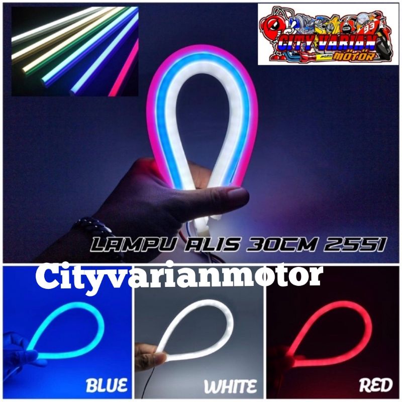 Lampu Alis Motor Fleksibel 30cm Diam Standby LED Motor Lampu Alis Flexibel 30cm Lampu Alis diam Nmax Aerox Vario new 150 PCX Nmax new Ninja