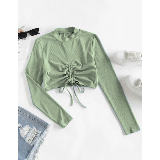 BLOUSE CROP - BLOUSE KOREA - KASTUBA BLOUSE