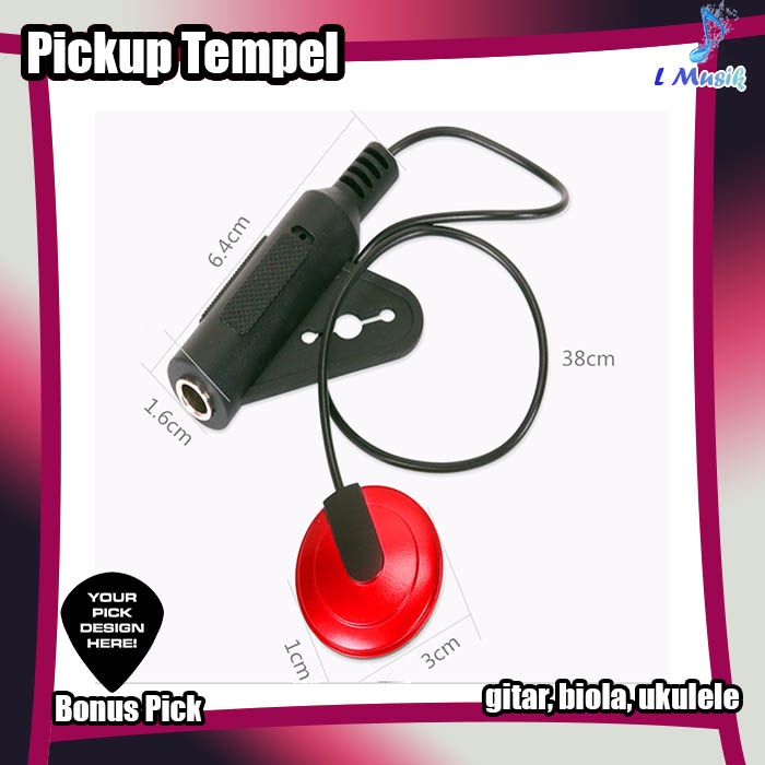 Pickup Gitar tempel Profesional Piezo Kontak spul mic Mikrofon Pickup Untuk Gitar Biola Banjo Mandolin Ukulele Gitar