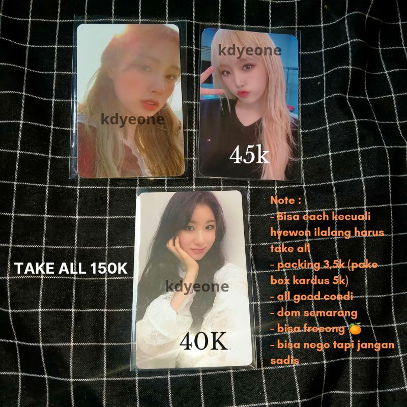 PC PHOTOCARD HYEWON ILALANG YENA DIARY (BOOKED)
