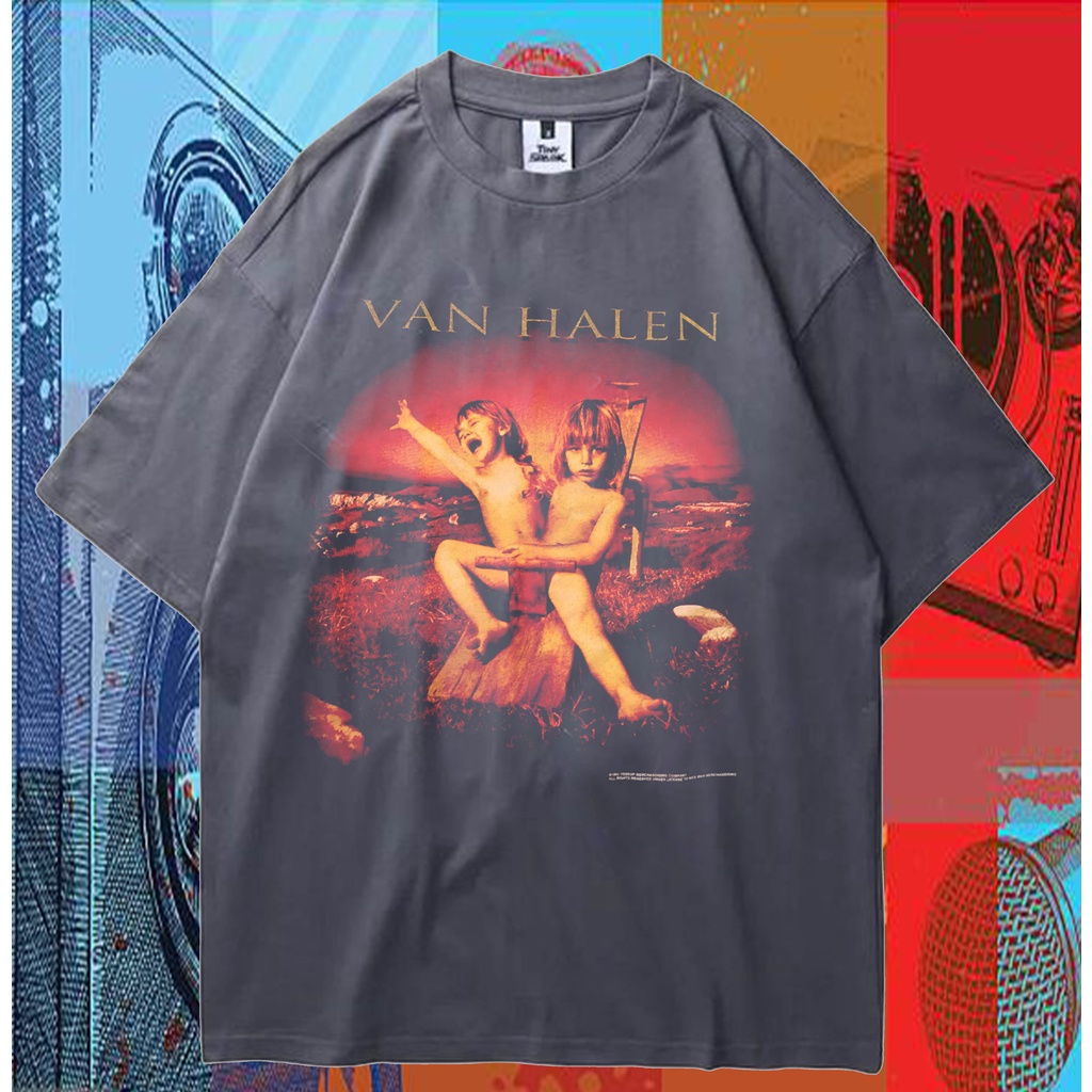 Kaos oversize van halen balance world tour shirt