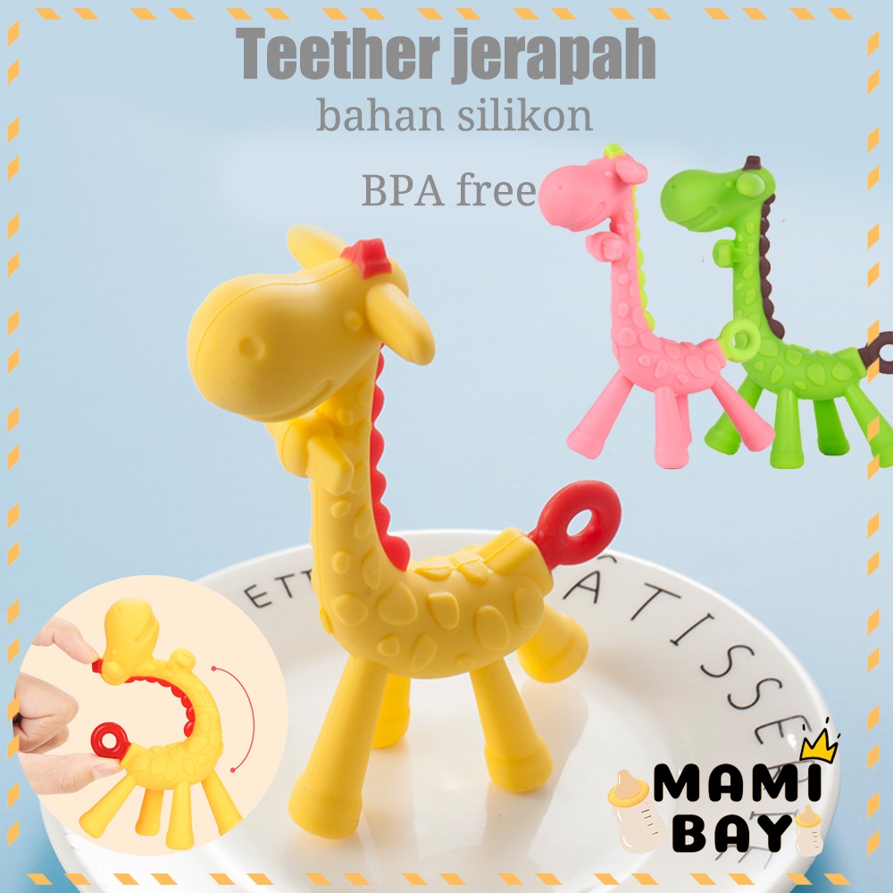 Mamibayi Gigitan bayi silikon/Mainan gigitan bayi/jerapah teether bayi