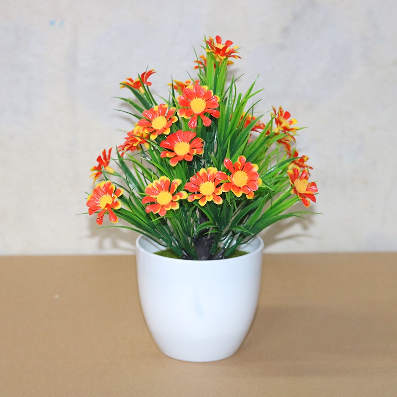 Retaily PT32 Pot Tanaman Hias Bunga Hias Plastik Ornamen Pot Bongsai Artificial Flower Decoration