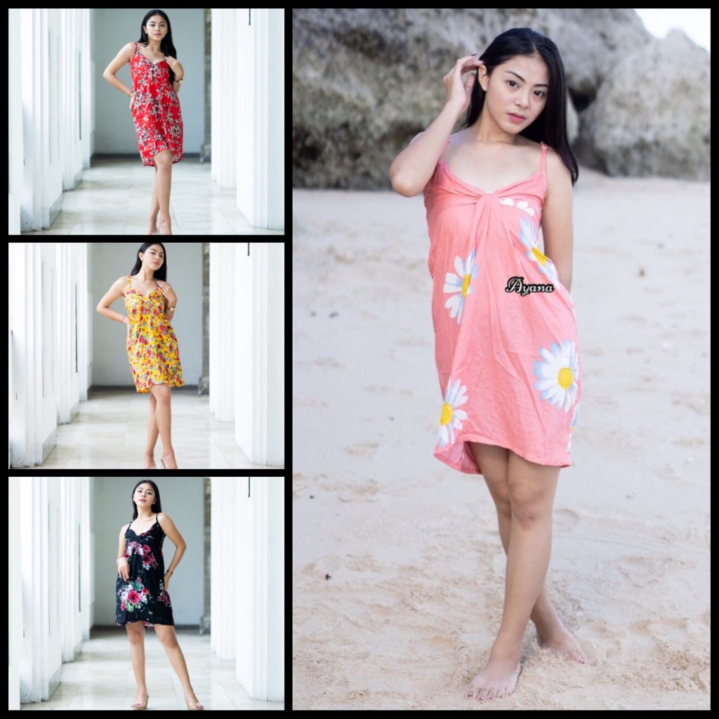 REALPICT - Dress Bali Model GUNUNG Fashion Wanita Terbaru Kekinian Viral Daster Bali Bahan Rayon Adem Dress Kerut Dada Dress Rempel Bali