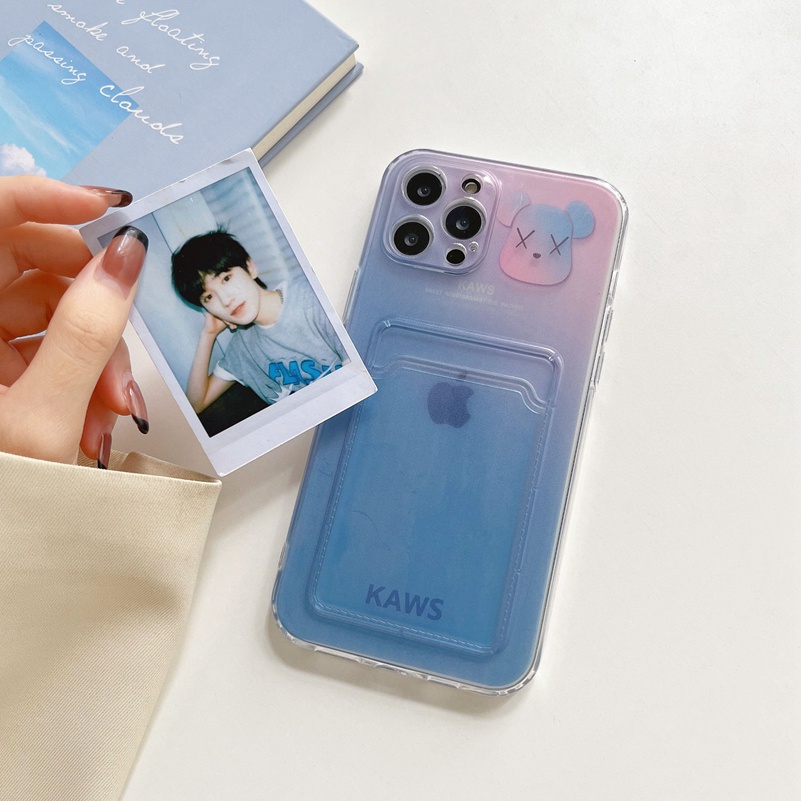 Casing Silikon Samsung Galaxy A03s A03 A13 A12 A32 A22 A33 A53 A23 M23 A73 A72 A52 A52s A02 A21s A20s A50 A50s A30s A30 A20 A71 A51 A31 S21 S22 Ultra Plus Card Case Wallet Gradient Color Cartoon Avatar Precision Hole Transparent Soft Silicone Phone Case