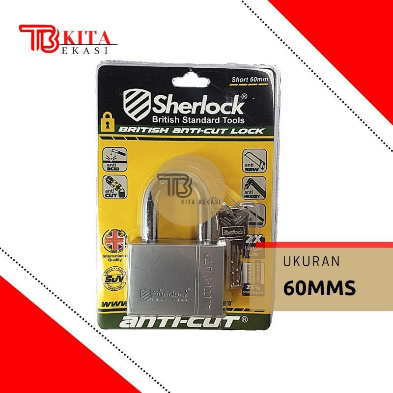 GEMBOK SHERLOCK 60 MM SHORT ANTI CUT/ GEMBOK SHERLOCK 60 MM PENDEK ANTI CUT / GEMBOK SHERLOCK