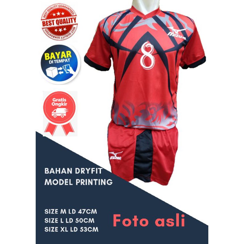 BAJU JERSEY BOLA/FUTSAL/VOLLY DRYFIT MOTIF PRINTING