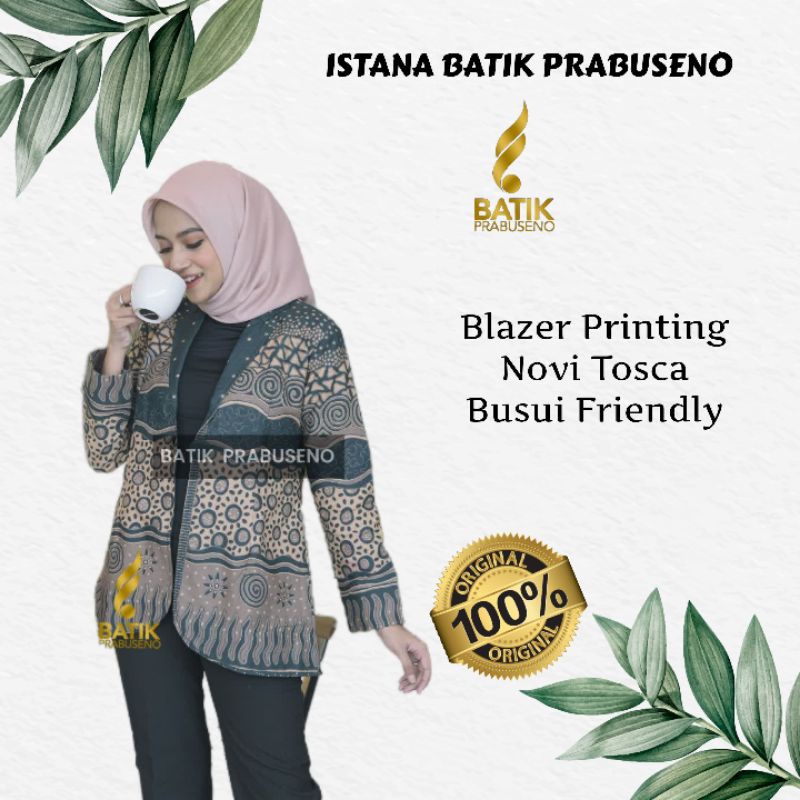 Blazer Novi Tosca Batik Prabuseno Batik Wanita Original Baju Atasan Wanita Kantoran Blazer Batik Pre