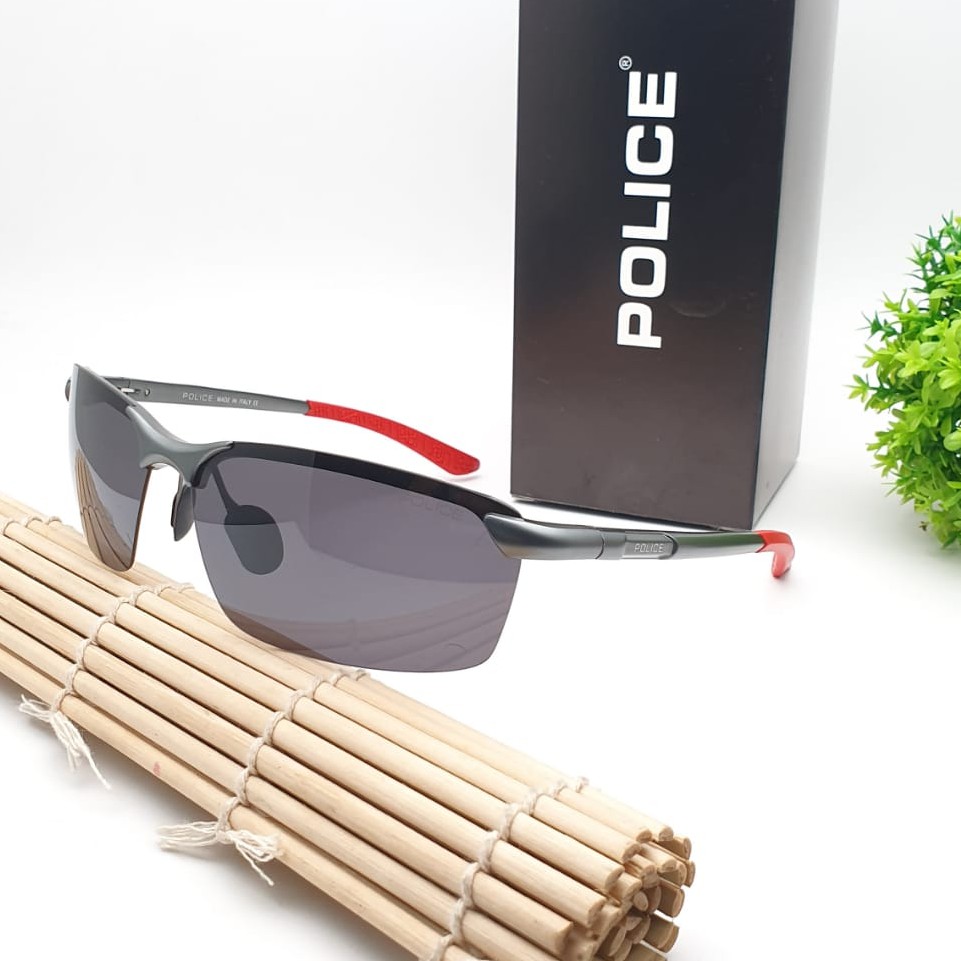 Sunglass Kacamata Sepeda Pria - Kacamata Hitam Pria Police A1805 Lensa Anti UV