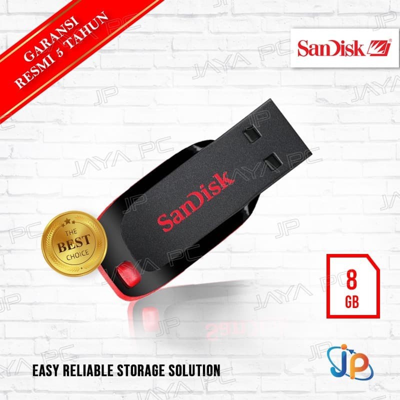 FlashDisk Sandisk Cruzer Blade CZ50 8GB - Flash Disk Cruzer Blade 8 GB USB 2.0