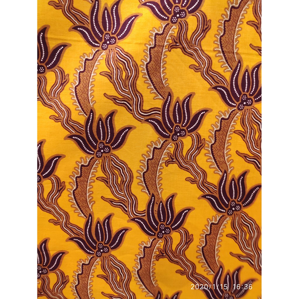 Kain Batik Katun Batu Raden 5858  VAR2 Rumput Kuning Coklat