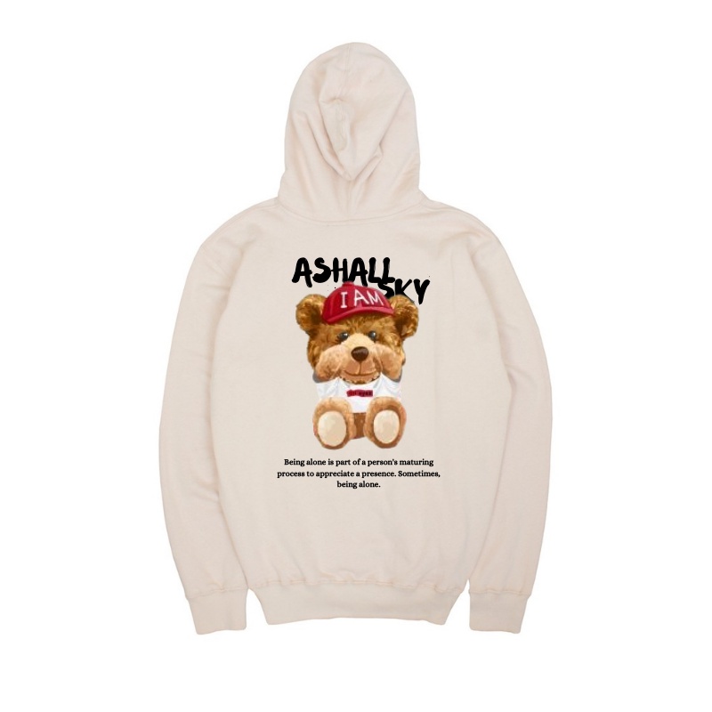 Jaket Sweater Hoodie I AM BEAR Cream Ashallsky Top Quality Sweathirt Hoodie Cream