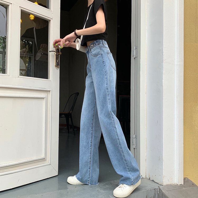 ✅COD Korean New Women's Loose High Waist Wide Leg Jeans