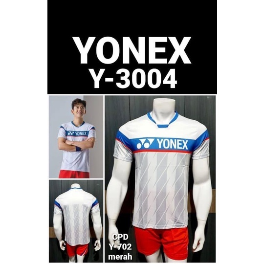 Flum | Baju Kaos Badminton Bulutangkis Yonex 3004 Putih Import Go