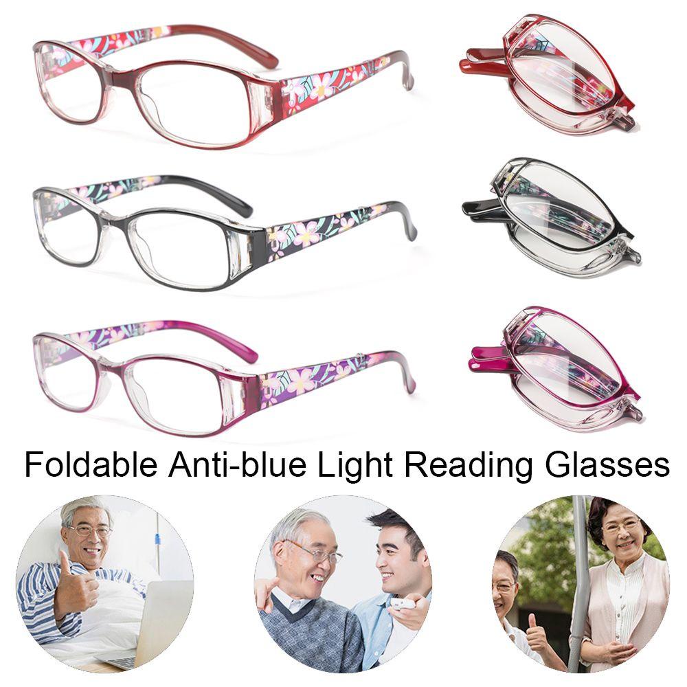 Nanas Anti-Cahaya Biru Kacamata Perlindungan Radiasi Printing Vintage Klasik Lipat Presbyopia Eyewear