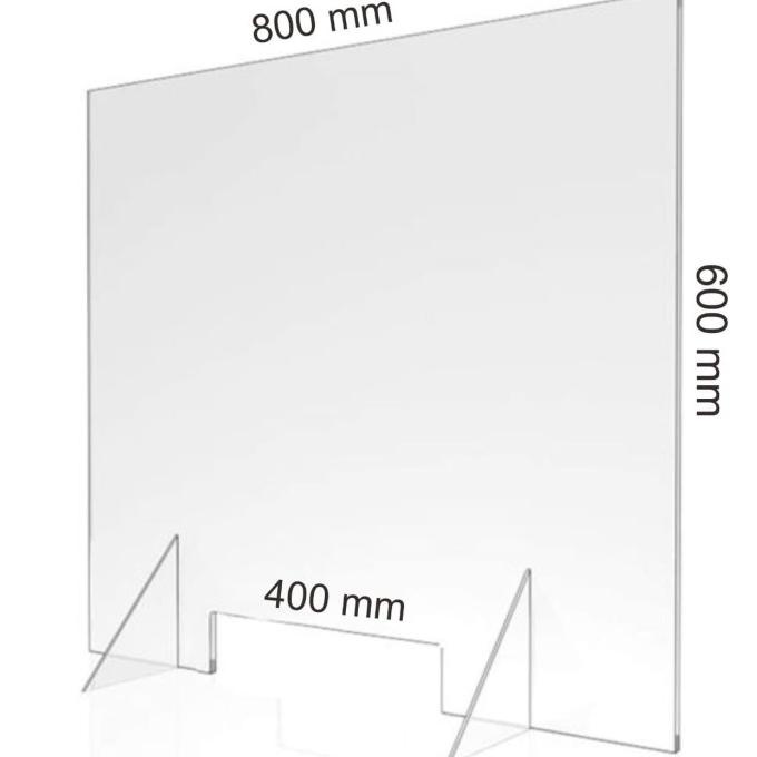

Sekat Acrylic /Pembatas Meja Anti Droplets 800mm*600mm