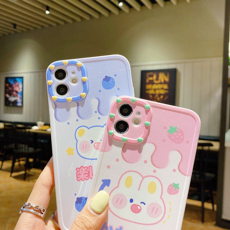 Lovely ICE Bunny &amp; Bear Soft Case OPPO A53 A33 A31 A5 A9 2020 A16 A54 A55 A74 A15 A15S A3S A52 A92 A57 A39 F1S F9 Pro A7 A5S A12 A11K F11 K3 K5 Reno 4 5 F 6 Realme C1 X XT Casing VIVO Y11 Y12 Y12i Y15 Y17 Y12S Y20 Y20S Y50 Y30 Y30i Y83 Y81 Y91C Y93