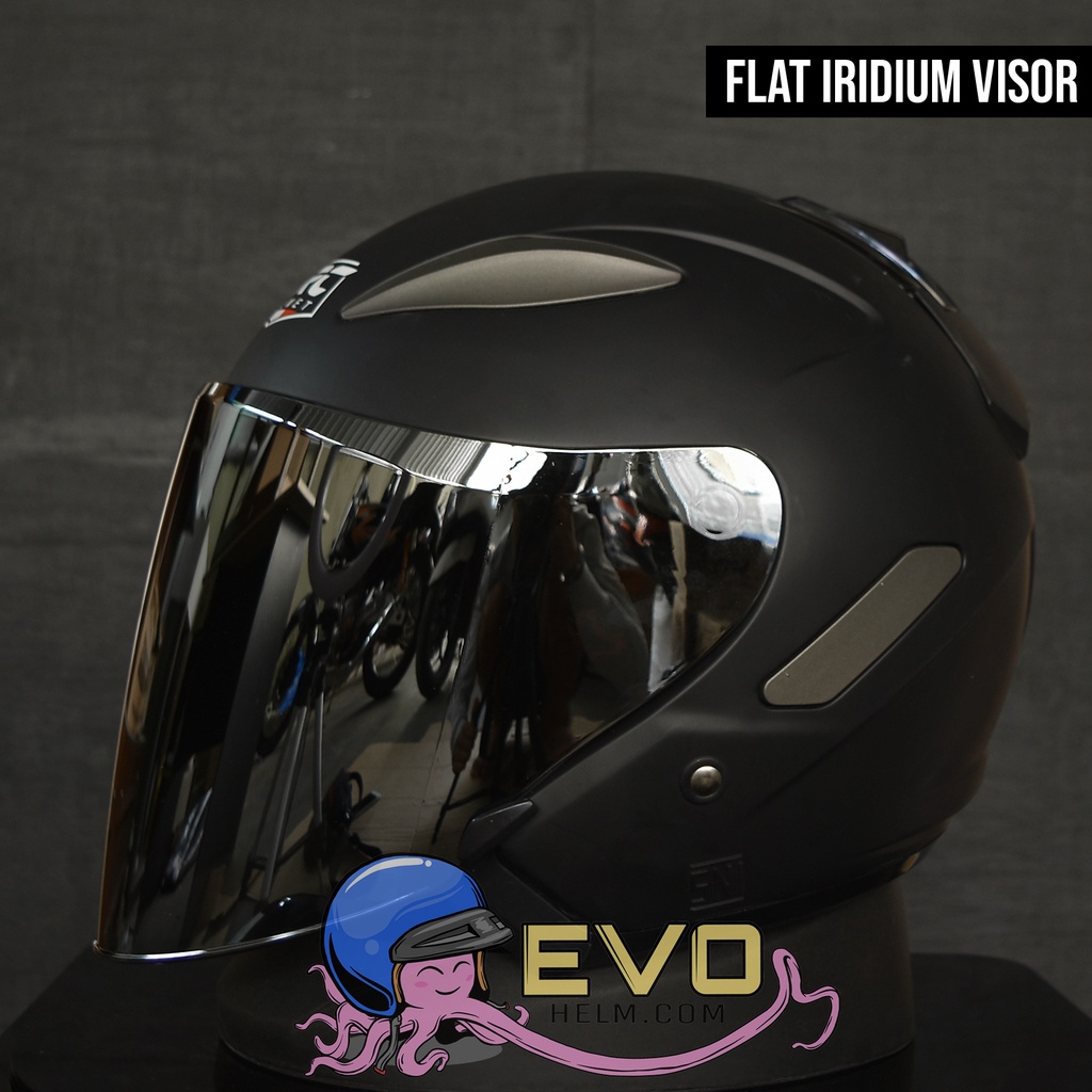 HELM CENTRO VRC MOTIF ORIGINAL FREE VISOR IRIDIUM - ORIGINAL HELM VRC PAKET GANTENG CENTRO-SOLID BLACKDOFF