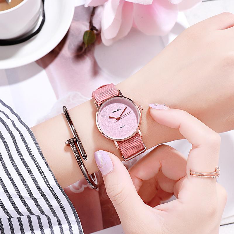 ✅ COD KUMA Jam Tangan Wanita Analog Quartz Casual Simple Chic Strap Nylon Untuk Fashion Watch