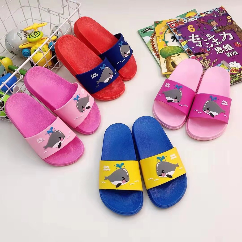 Plazababyku SANDAL SHARK Sandal selop karet lucu anak, Sandal anak motif animal lucu