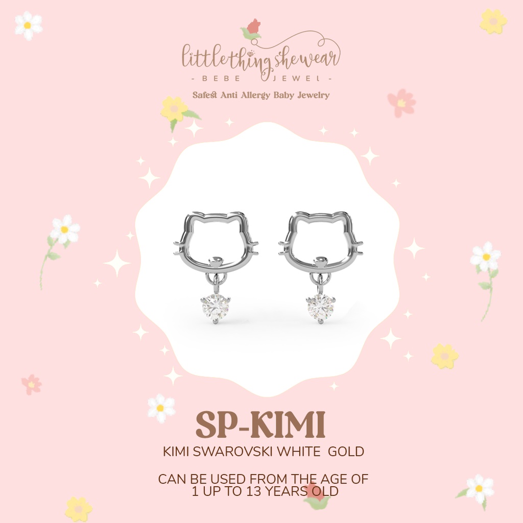 Anting Anak Littlethingshewear Kimi White Gold 0,65gr