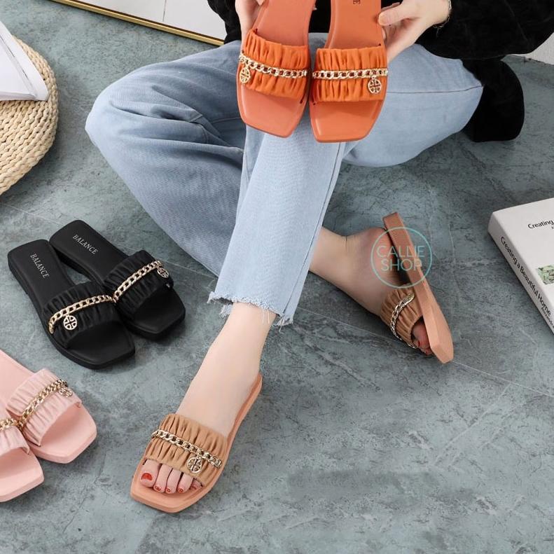 Sandal Wedges Wanita Jelly Rantai T Balance 288-1 268-24 KRUTRNT