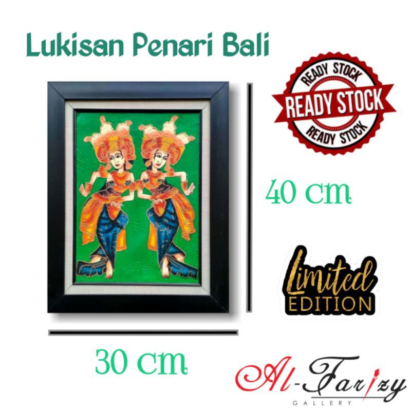 Lukisan Penari Bali Unik Minimalis Kanvas Ukuran 30x40 cm Lengkap Dengan frem