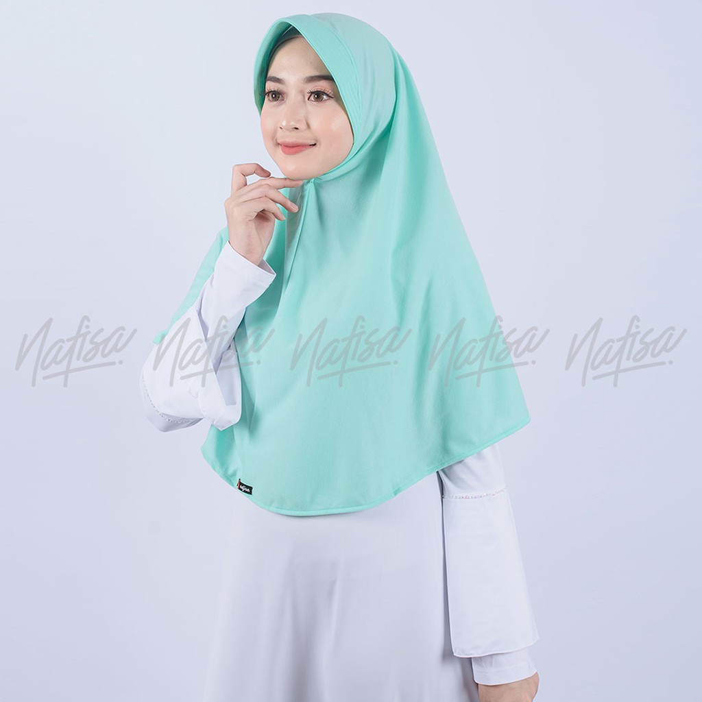 Jilbab Instan Pad Antem ASHA L | Hijab Instan Bergo Kaos Kerudung Khimar Instan Kaos Pad Kecil