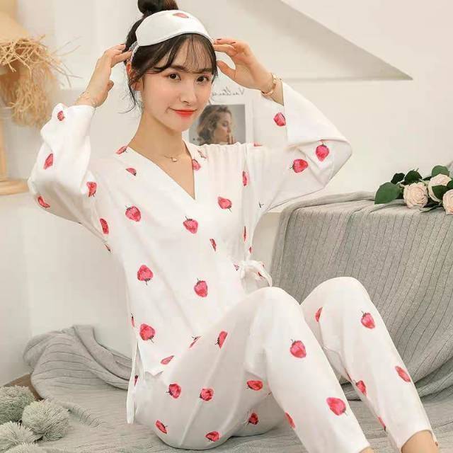  Baju  tidur  wanita  set kimono import all size Shopee  