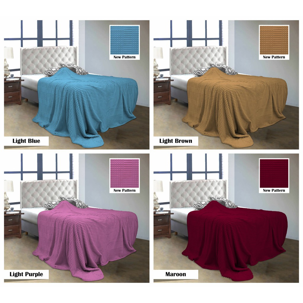 Selimut Luxury Quincy Vallery Super Soft Warna Polos Embos