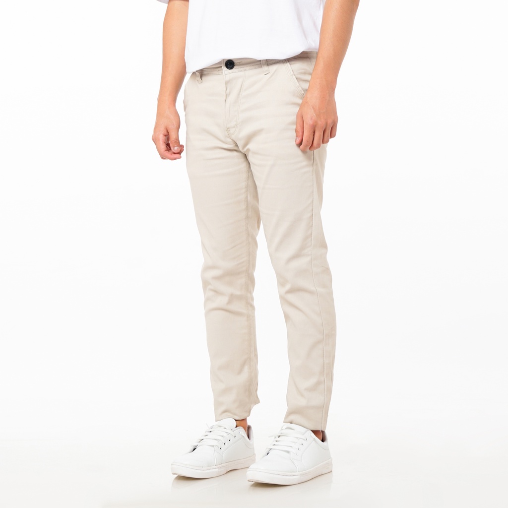 SANVANINA Celana Panjang Pria Chino Cream Slim Fit | Tailor H-058