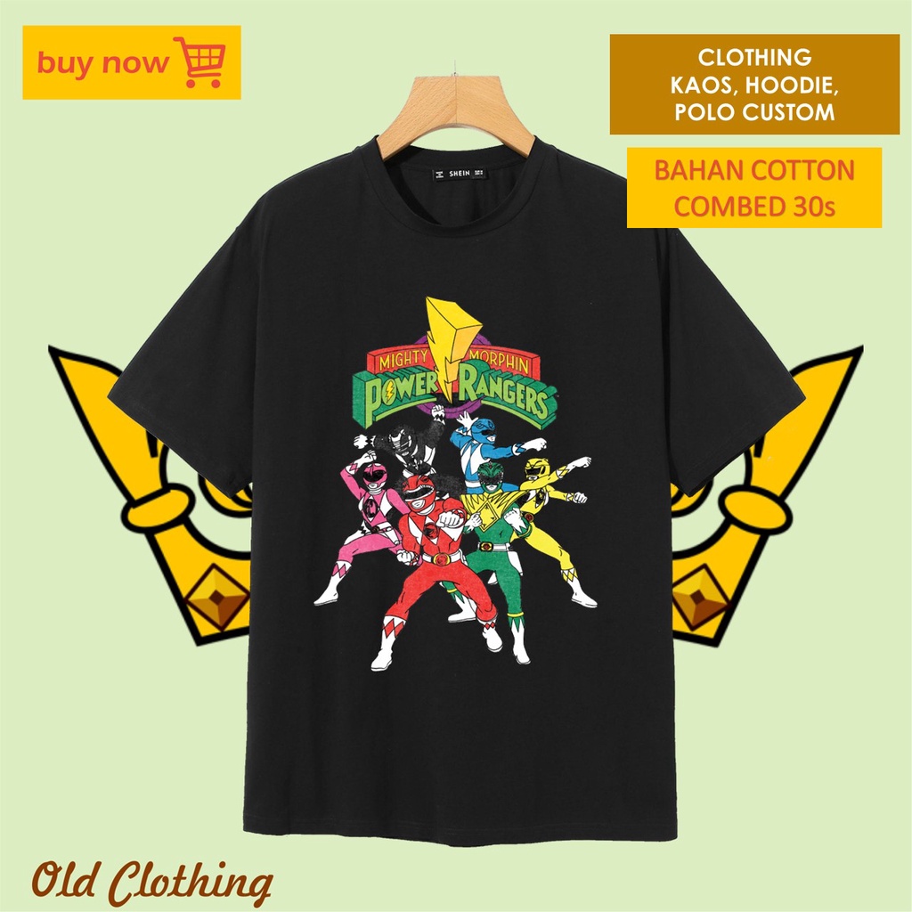 PSYCHO KAOS POWER RANGER MORPHIN KAOS PRIA DISTRO BAJU ATASAN COWOK KAOS LENGAN PENDEK BAHAN COTTON 