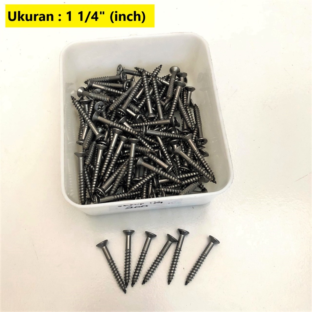 Jual SEKRUP SKRUP 1 1/4" (inch) / SEKRUP SKRUP BESI KAYU | Shopee Indonesia