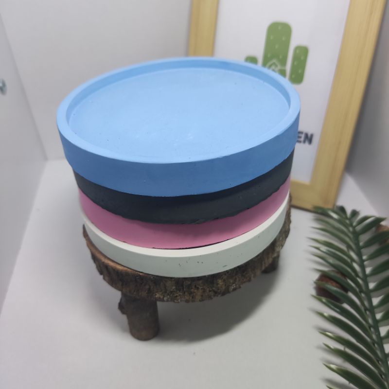 Tatakan Bundar diameter 10 cm Pot / Gelas / Barang / Tempat Perhiasan Warna-warni