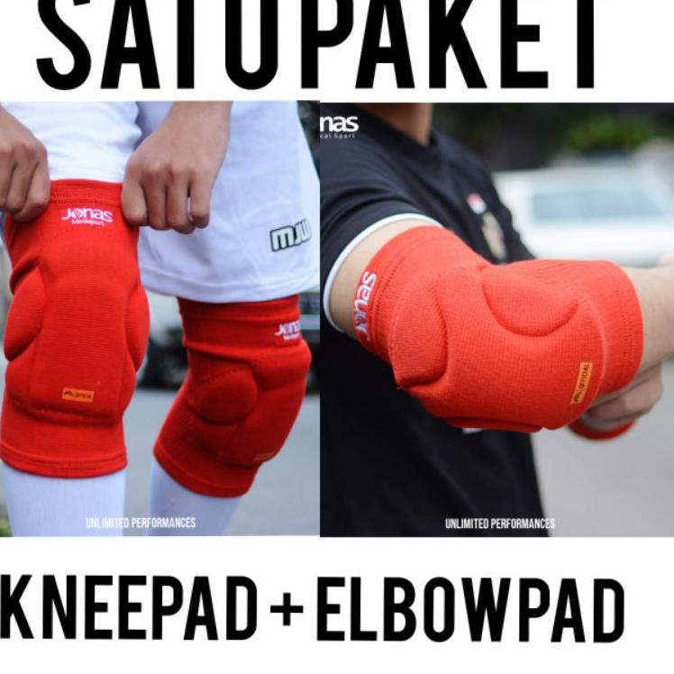 Kneepad Elbowpad Futsal Jonas V2 Knee Pad Elbow pelindung deker lutut siku kiper Merah Biru original