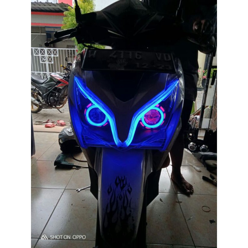 Lampu Projie Haedlamp Vario Old 125 | Costum Reflektor Vario Old Lampu Alis 2 Warna Sen.