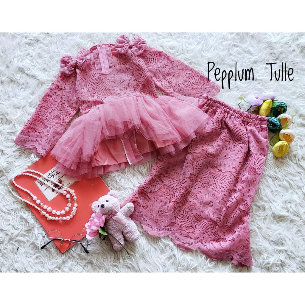 Kebaya Pepplum Tulle Anak Unik/Baju Adat/Kebaya Anak