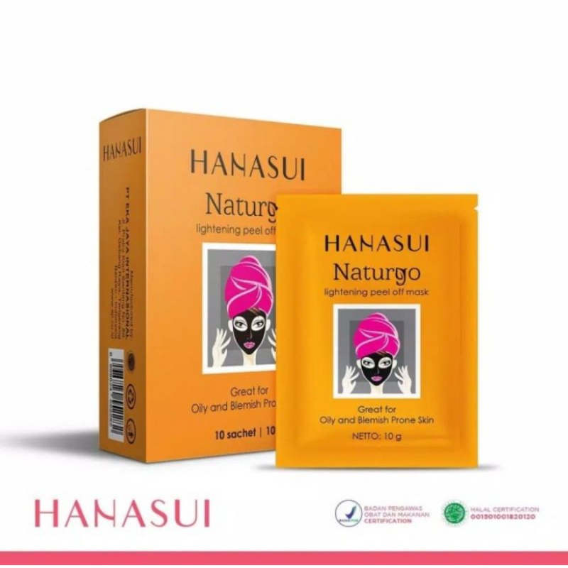 1 Box Masker Wajah Naturgo Hanasui ( Isi 10pcs ) - Masker Wajah - Naturgo Hanasui BPOM - Masker Naturgo Hanasui - Masker Lumpur - Masker Lumpur Hanasui - Masker Naturgo Hitam