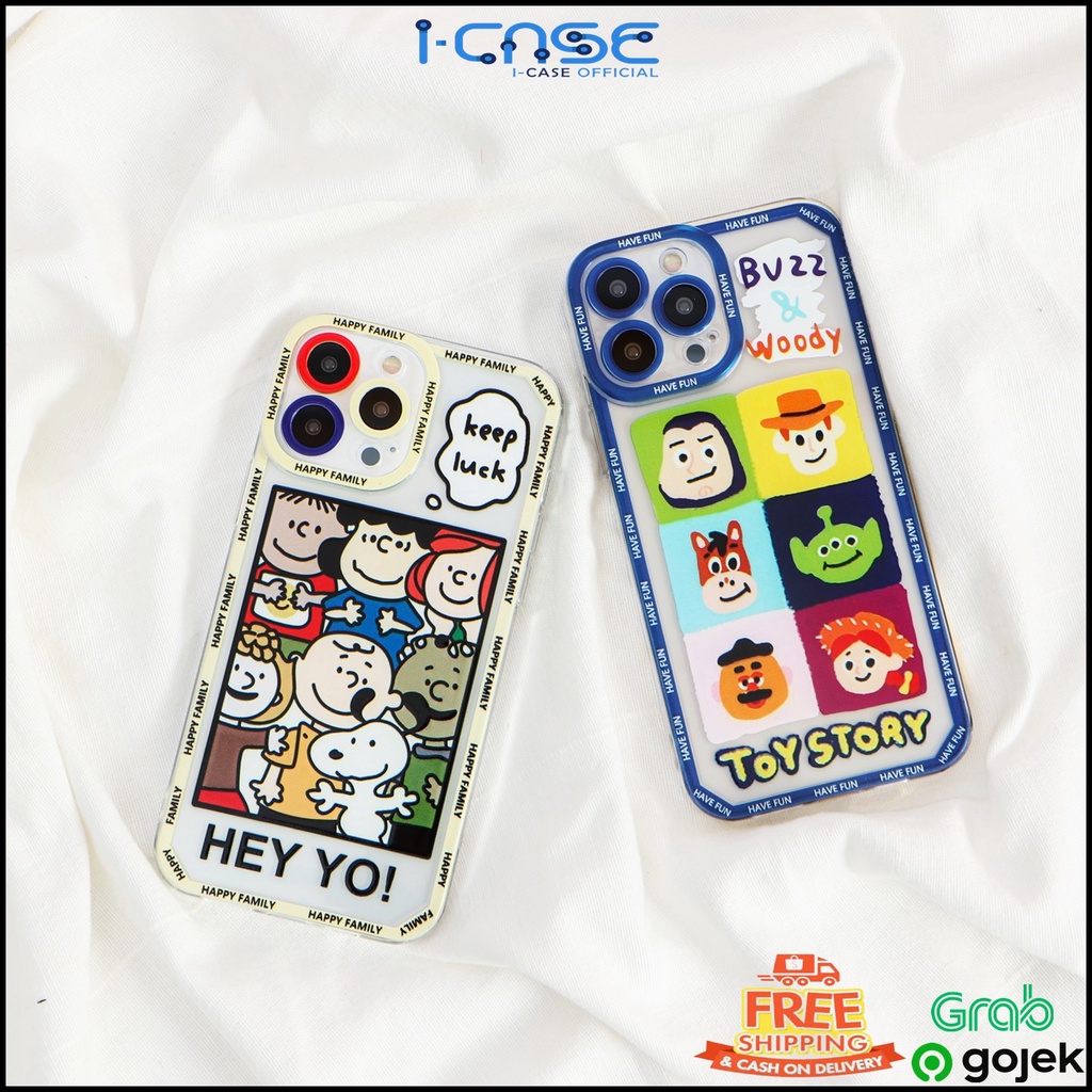 Soft Case Cartoon Snoopy and Toy Story Full Lens Cover iPhone 7 8 SE 7+ 8+ X XR XS 11 12 13 MINI PRO MAX