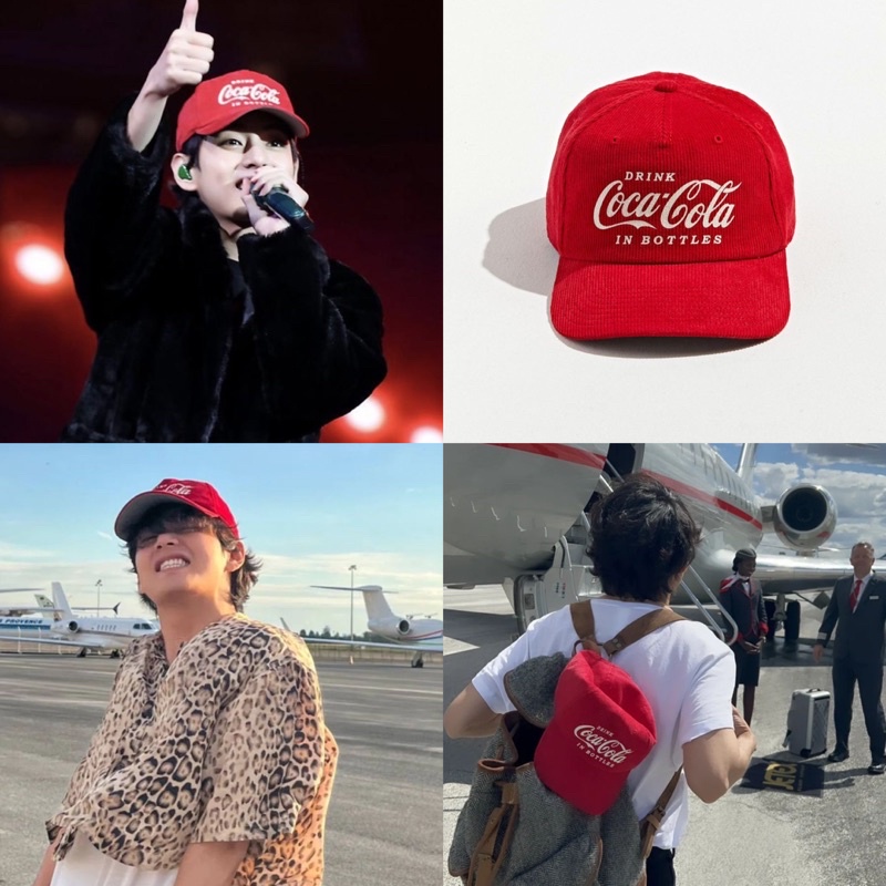 Coca Cola Cap Corduroy Baseball Hat V BTS