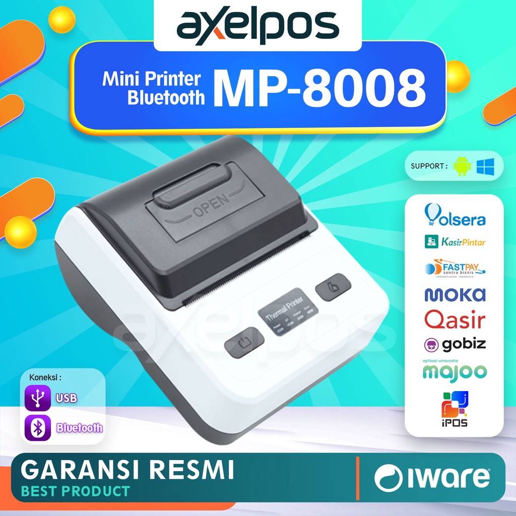 PRINTER BLUETOOTH MINI THERMAL KASIR 80MM IWARE MP-8008