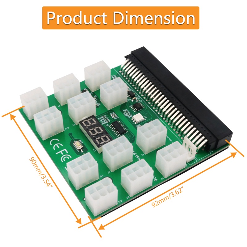 Btsg 12port 6pin GPU/PSU Breakout Board Ethereum ETH BTC Adaptor Power Supply Tambang