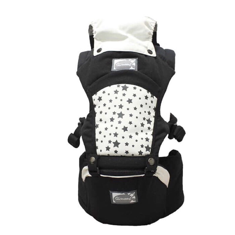 Gendongan Bayi Duduk / Hipseat 6 Posisi + Saku Aplikasi Snobby TPG 2148 (Warna Hitam)