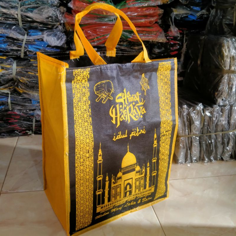 (1 Lusin = 12 pcs) GOODIE BAG  lebaran /TAS LEBARAN IDUL FITRI TEBAL 75  GSM