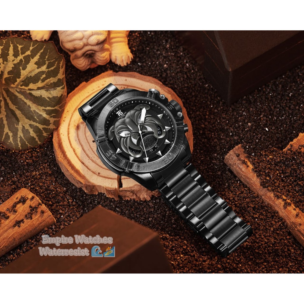 Jam Tangan T5 H3736G H3736 3736 Pria Cowok Analog Chrono dan Tanggal Aktif Rantai Stainless Original Waterproof