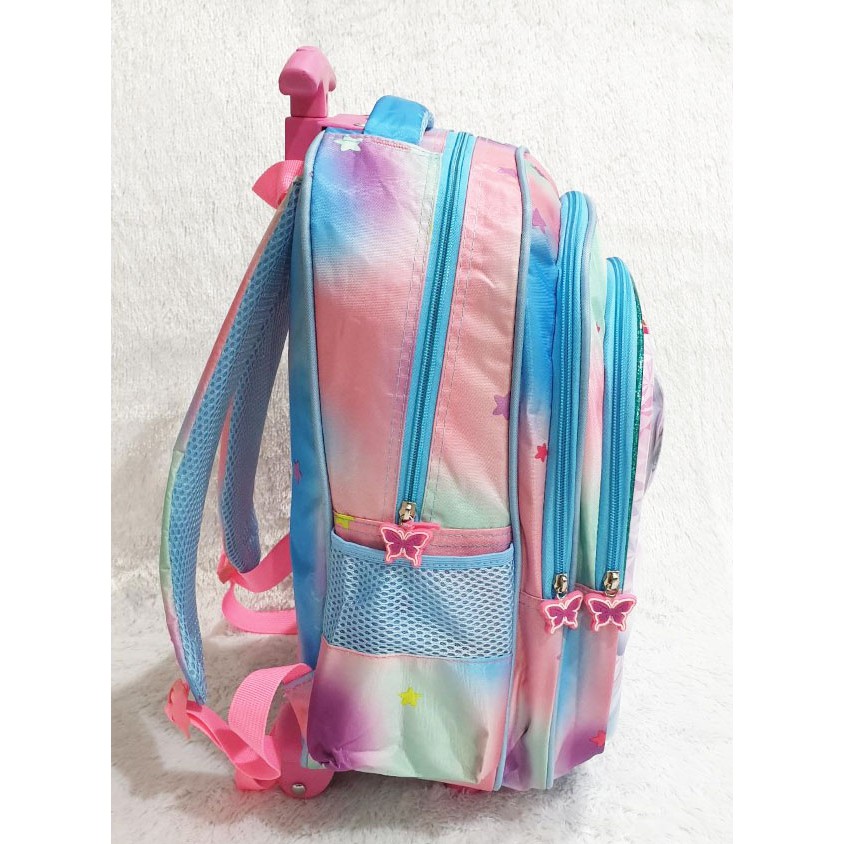 PROMO TERBAIK TROLLEY DORONG TAS ANAK SEKOLAH SD PEREMPUAN KUDA PONY PUTRI SALJU RAINBOW LILY 3RES IMPORT